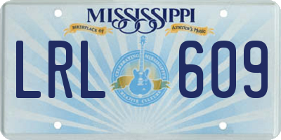 MS license plate LRL609