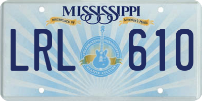 MS license plate LRL610