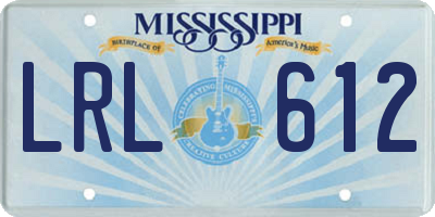MS license plate LRL612