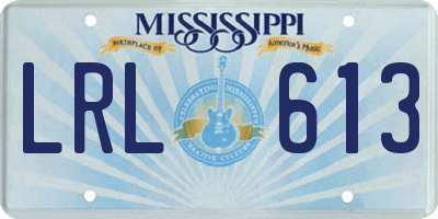 MS license plate LRL613