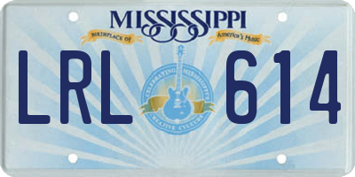 MS license plate LRL614