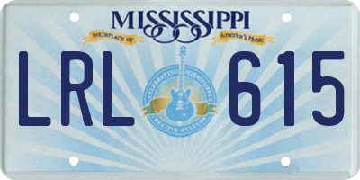 MS license plate LRL615