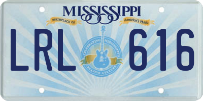 MS license plate LRL616