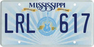 MS license plate LRL617