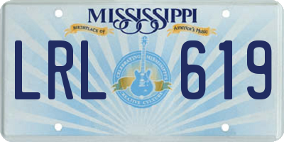 MS license plate LRL619