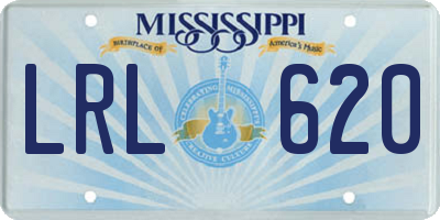 MS license plate LRL620