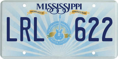 MS license plate LRL622