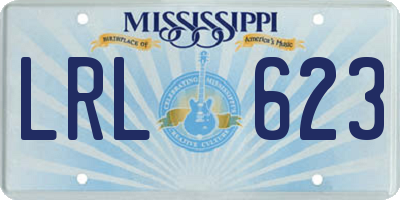 MS license plate LRL623