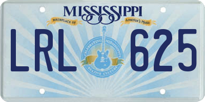 MS license plate LRL625