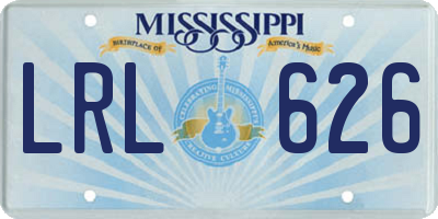 MS license plate LRL626