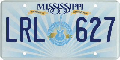 MS license plate LRL627
