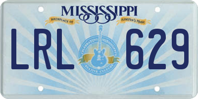 MS license plate LRL629