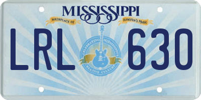 MS license plate LRL630