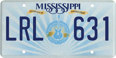 MS license plate LRL631