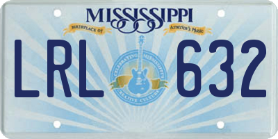 MS license plate LRL632