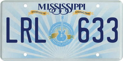 MS license plate LRL633