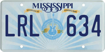 MS license plate LRL634
