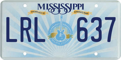 MS license plate LRL637