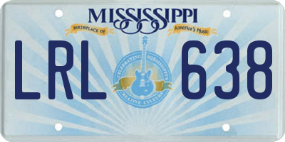 MS license plate LRL638