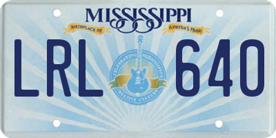MS license plate LRL640