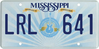 MS license plate LRL641