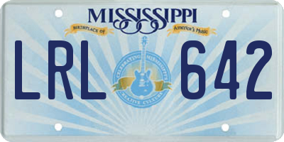 MS license plate LRL642