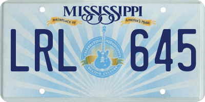 MS license plate LRL645