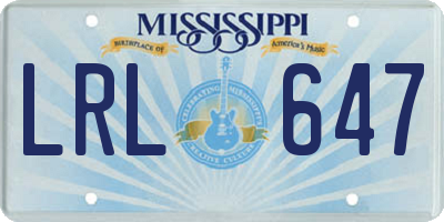 MS license plate LRL647