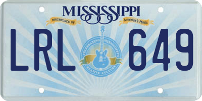 MS license plate LRL649