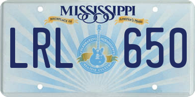 MS license plate LRL650