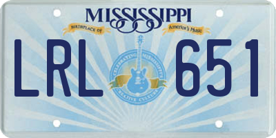 MS license plate LRL651