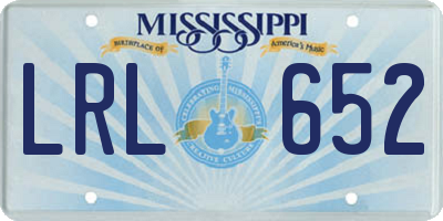 MS license plate LRL652