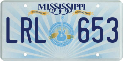 MS license plate LRL653