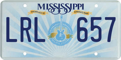 MS license plate LRL657