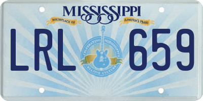 MS license plate LRL659