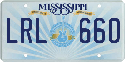 MS license plate LRL660
