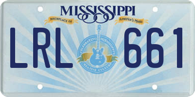 MS license plate LRL661