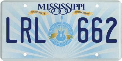 MS license plate LRL662