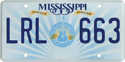 MS license plate LRL663