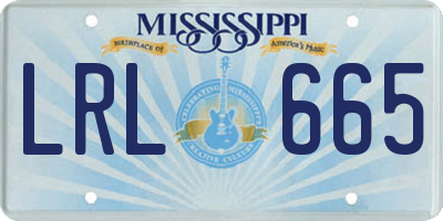 MS license plate LRL665
