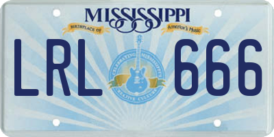 MS license plate LRL666