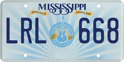 MS license plate LRL668