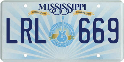 MS license plate LRL669