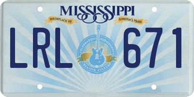 MS license plate LRL671