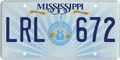 MS license plate LRL672
