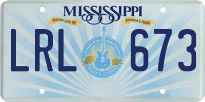 MS license plate LRL673