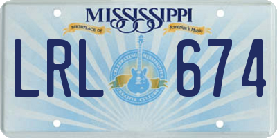 MS license plate LRL674