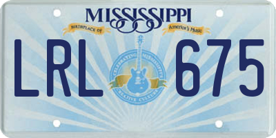 MS license plate LRL675