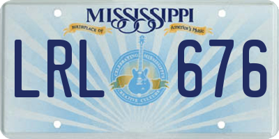 MS license plate LRL676