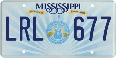 MS license plate LRL677